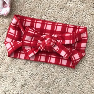 Baby Bling Bows - Printed Knot Red Plaid
